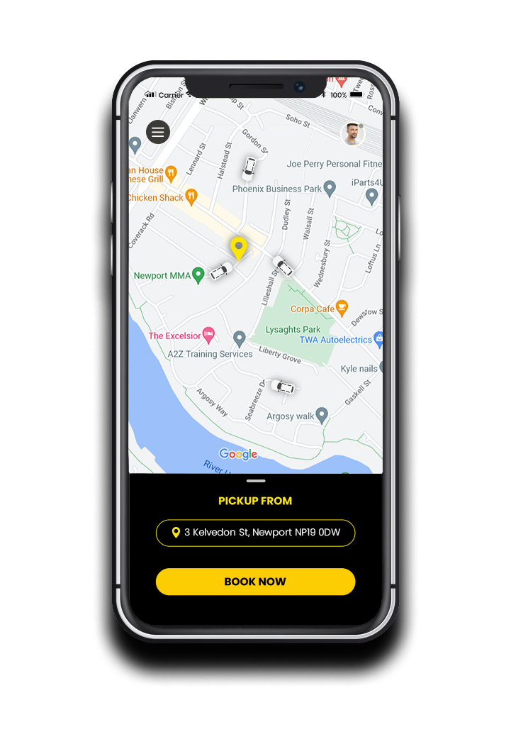 Bath Taxis - phone-map